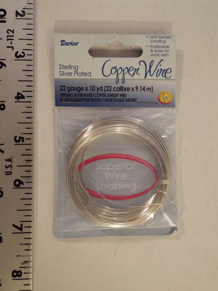 DARICE STERLING SILVER PLATED COPPER WIRE 22 GAUGE X 10 YD JEWELRY