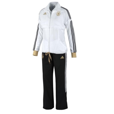 Adidas Damen DFB Trainingsanzug WM 2011 weiß schwarz [V30426