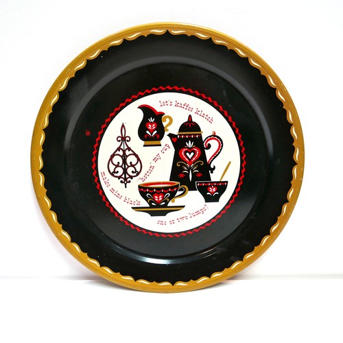 Great Looking! Large Vintage Coffee Kaffee Klatch Serving Tray One or Two Lumps?
