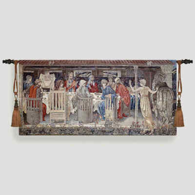 25.5x54¨ The Knights of the Round Table Holy Grail Cotton Tapestry Wall Hanging