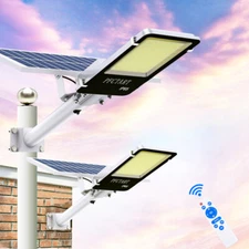 Commercial Outdoor Solar Street Light Dusk to Dawn Solar Garden Garage Light US