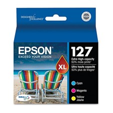 Epson T127520S (127) DURABrite High-Yield Ink - Cyan/Magenta/Yellow (3/PK) New