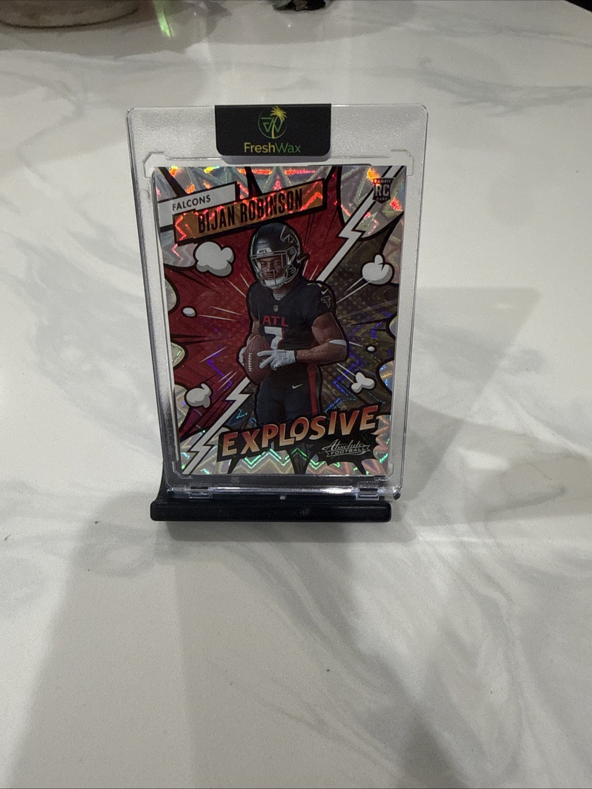 2023 Absolute Football Bijan Robinson Explosive Silver Insert Case Hit Rookie