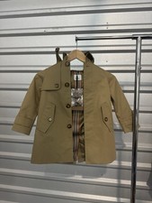 Burberry Kids Trench Coat Size 4Y 104cm Beige Nova Check Lined Classic Luxury