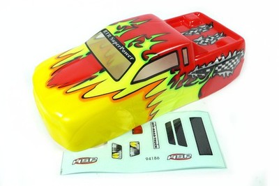 HSP Himoto Karosserie Kidking Monstertruck 1:16 Gelb Rot fertig lackiert 18604
