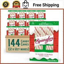 Spangler Classic Peppermint Candy Canes 144ct Natural Flavor Gluten Free Kosher