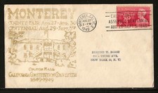 1949 MONTEREY CALIFORNIA - CONSTITUTION CONVENTION  - SEALED - SLOGAN CANCEL