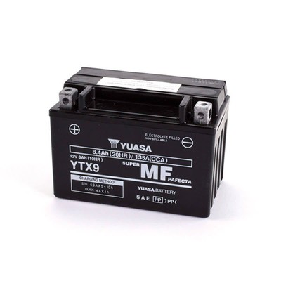 BATTERIA YUASA YTX9 CARICA 12V / 8AH MALAGUTI 125 BLOG 2010-2011
