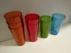 Qty(7) US Acrylic Café Plastic Reusable Tumblers Iced-Tea Cups USA