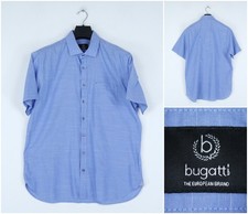 Mens BUGATTI Shirt XL Size Blue Formal Business Top
