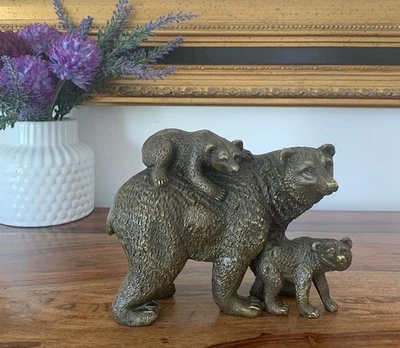 Bronzefigur Bär Tierfigur Grizzly Bronze Bären Skulptur Kunst Figur Statue Deko - Bild 1 von 4
