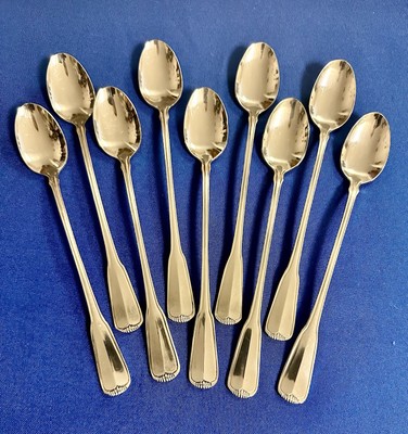 Vintage *NORTHLAND* RIDGEWOOD* set of 9  *ICE TEA* SPOONS ~ Very Shiny!