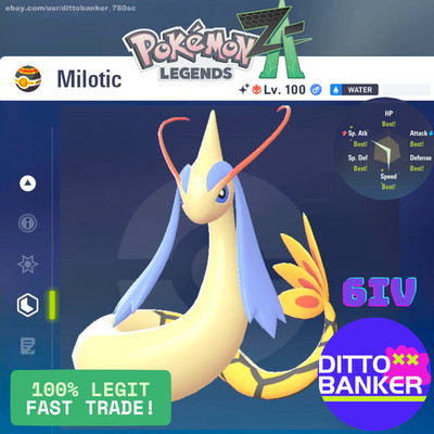 Pokemon Legends ZA   SHINY Milotic ALPHA Lv100 Modest/6IV MAX EV w/ Prism Scale