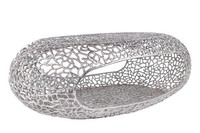 Couchtisch Metall Groß 119 X 66 X 40 Cm (Lxbxh) Groß Handarbeit In Silber