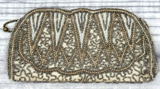 ANTIQUE 1920'S / 1930'S GLASS BEADED CLUTCH BAG - HAND MADE IN BELGIUM  30