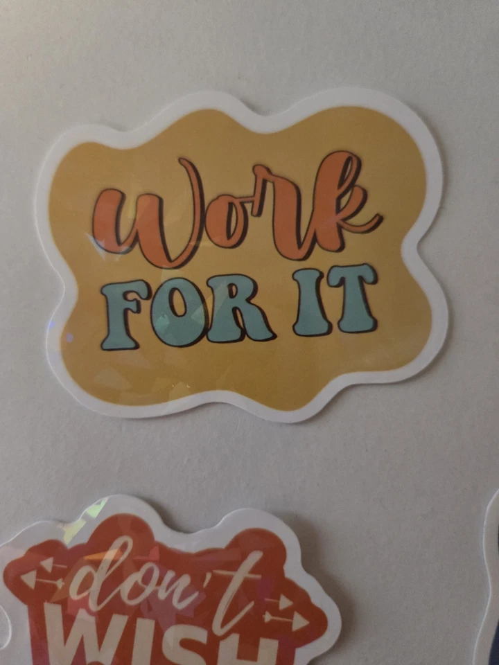 Lot Of 6 Reflective Stickers Work Hard Humble Boss Inspiration Words - Image 4 of 4