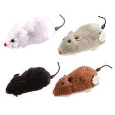 1PC Wind Up Plush Mouse Toy For Cats Interactive Cat Toys Kitten Teaser Random