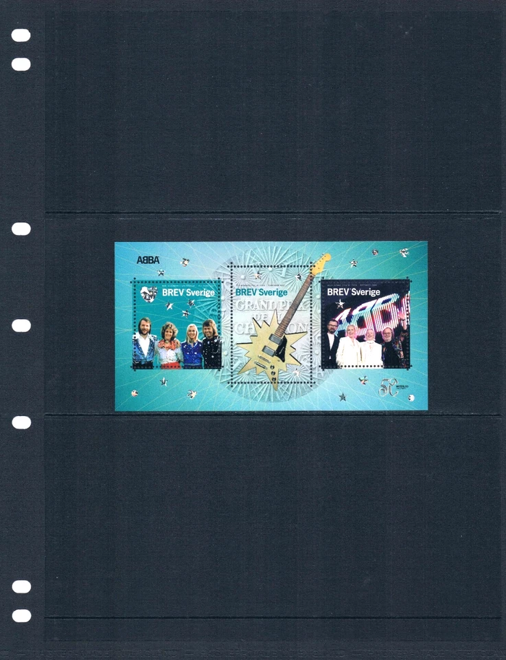Valor Scott de $12,00 - 2024 SUECIA Abba 50 años s/s música rock CV MNH NH UM Foto 2 de 4