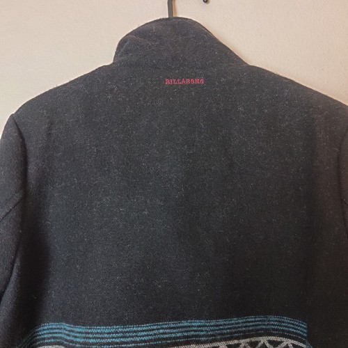 Billabong Designers Closet Wool Blend Colorful Aztec Pea Coat Large Southwestern - Picture 7 of 12