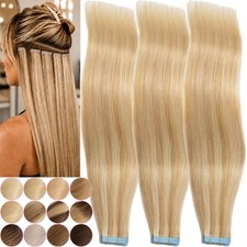 60PCS Tape In Russian Remy Human Hair Tape On Extensions Skin Weft Highlight