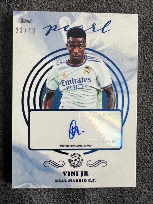 2021-22 Topps Pearl Blue Auto#d 23/49 Vinicius Junior Vini Jr Brazil Real Madrid