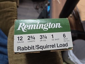 Remington Rabbit/Squirrel Load 12ga 2 3/4" 1oz 6 Shot Empty Ammo Box