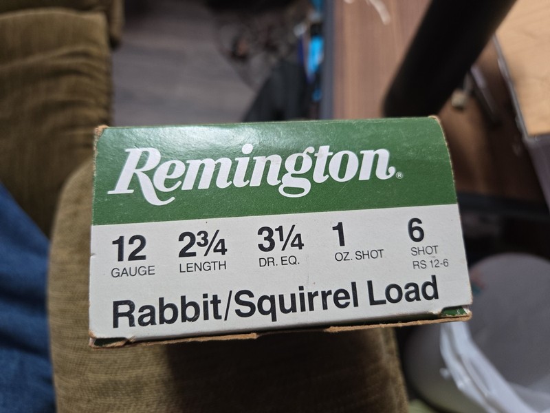 Remington Rabbit/Squirrel Load 12ga 2 3/4" 1oz 6 Shot Empty Ammo Box