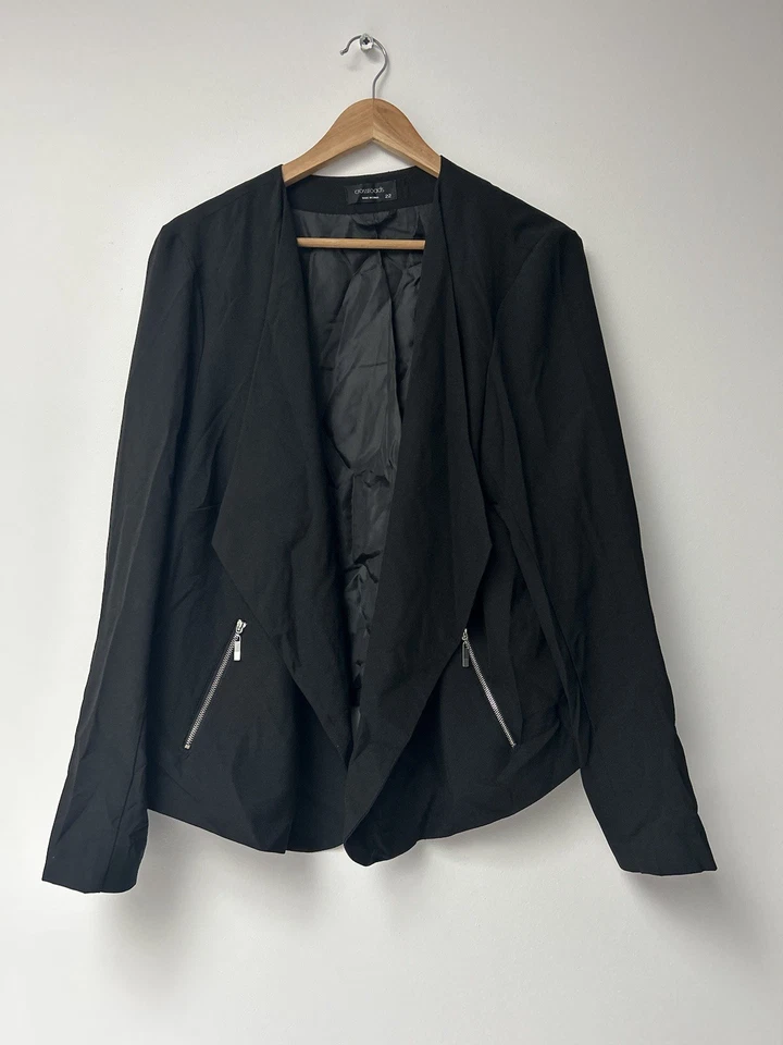 CROSSROADS Black Crop Blazer Jacket Ladies Size 22 Office Corporate - image 2 of 4
