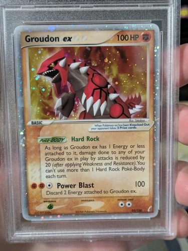 2006 Pokémon Crystal Guardians Groudon ex Holo #93/100 PSA 8 – Ultra Rare