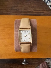 Vintage Elgin 1940s–1950s Men’s Watch – Gold-Tone Rectangular Case, Sub-Seconds