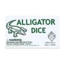 Koplow Animal Dice d6 16mm Alligator Dice - White w/Green (5) NM