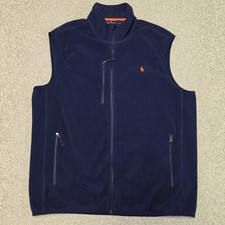 Polo Ralph Lauren Performance Vest Mens Large Blue Fleece Full Zip Pockets Warm