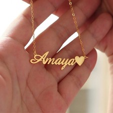 Personalized Custom Name Necklace Women Stainless Steel Nameplate Pendant Gift