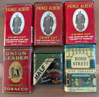 VINTAGE TOBACCO TIN LOT (6) Buckingham Prince Albert Bond Street Union Leader