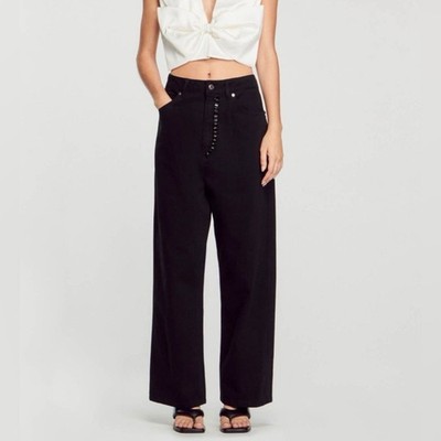 NWOT Sandro black rhinestone oversized jeans