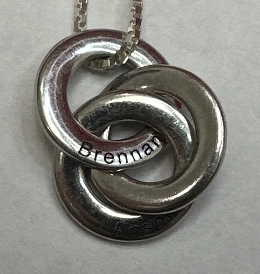 925 Sterling Silver Personalized Interlocking Cir… - image 2