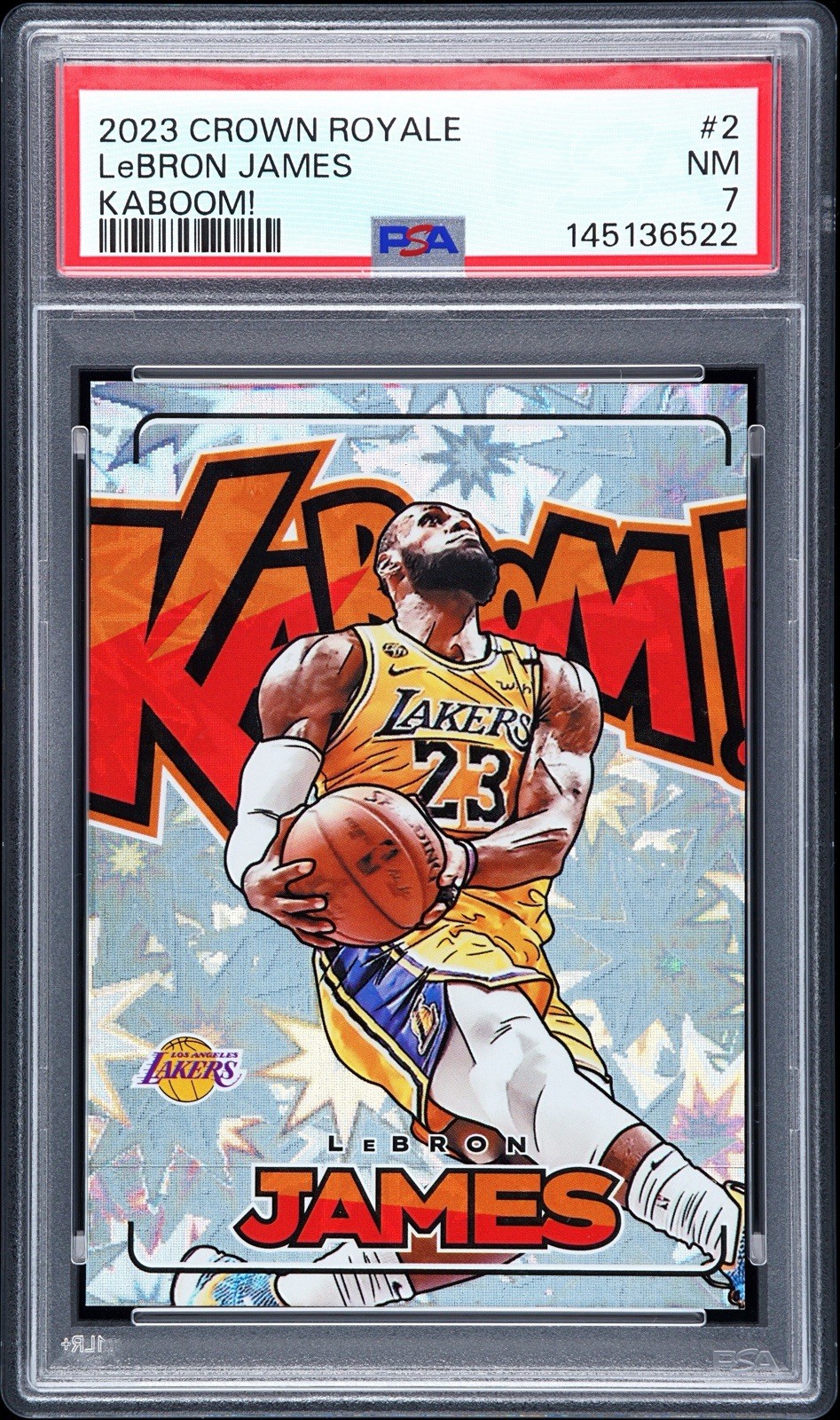 2023 Panini Crown Royale Kaboom #2 LeBron James - Future HOF - PSA 7 NM