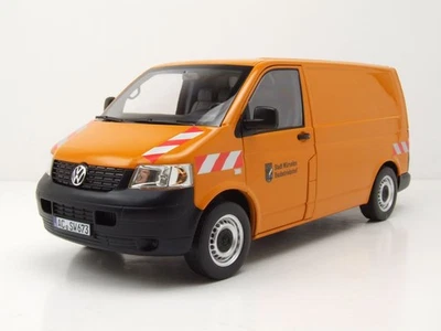 VW T5 Bus Transporter Betriebshof Würselen 2003 orange Modellauto 1:18 Norev - Bild 1 von 4