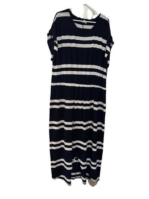 Maurices Womens Faux Wrap Maxi Dress Sz 2 Or 20/22 Navy White Stripe  Nautical | eBay