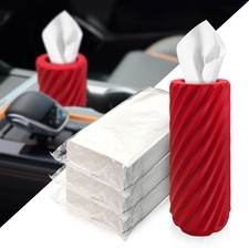 Car Tissue Holder, Refillable Round Cylinder with 3 Tissue Packs, Universal F...