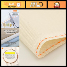 14 Count Aida Cross Stitch Fabric - Beige 39.4" x 59", 100 Cotton for Embroider