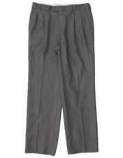 Vintage Mens Pegged Suit Trousers IT 48 Medium W32 L30 Grey Virgin Wool AI14