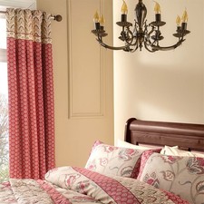Catherine Lansfield Kashmir 200TC Cotton Rich Percale Eyelet Curtains 66x72 UKXL