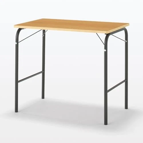 MUJI Foldable Wood Steel Pipe Table Dark Gray 80cm x 50cm x 70cm F/S w/Tracking# - Image 3 of 4
