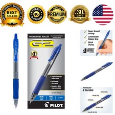 G2 Gel Roller Pens Fine Point 0.7mm Blue Ink Pack of 12