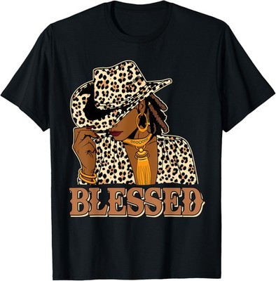 Blessed Black Cowgirl Western Swag African Christian Woman T-Shirt
