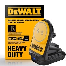 DEWALT 2-in-1 Magnetic Wireless Charger for iPhone Apple Watch Battery Not Inclu