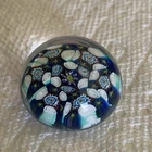 Rare Murano Italy Mid Century Millefiori Art Glass Paperweight