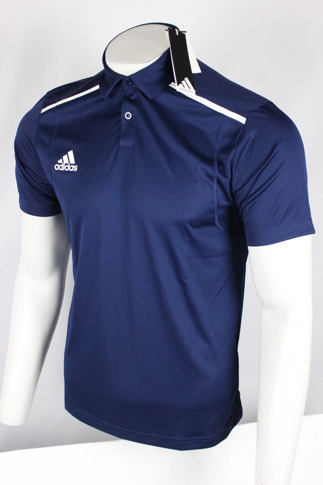 Adidas Men's Team Issue Polo Short Sleeve Shirt Navy Blue / White HJ7056