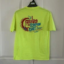 I Survived the Scorpion Shot at Lucy's Key West Shirt Adult L Neon Green Mens